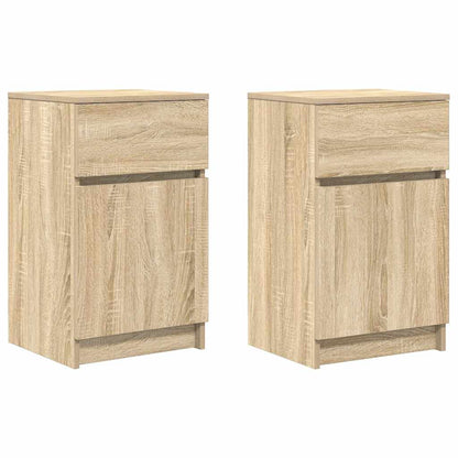Comodini 2 pz Rovere Sonoma 39x35x65 cm in Legno Multistrato