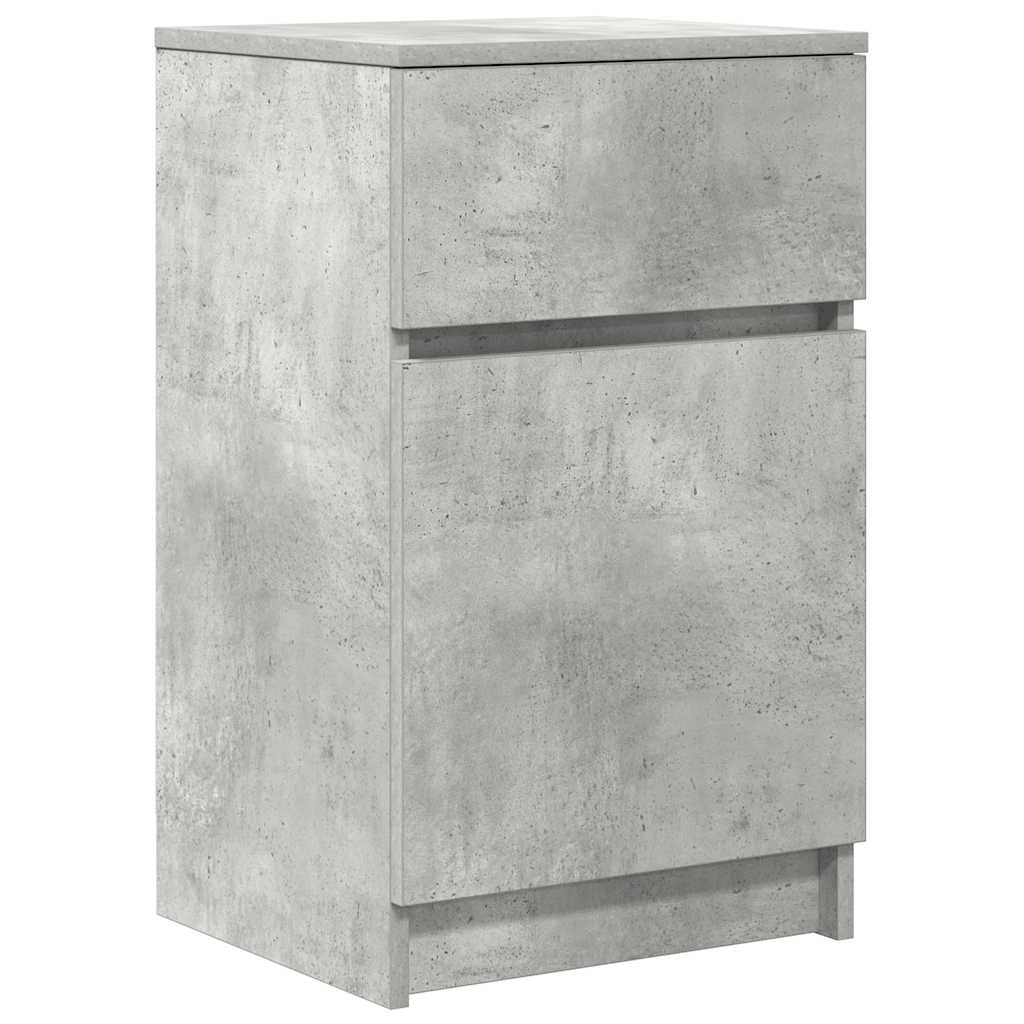 Comodino Grigio Cemento 39x35x65 cm in Legno Multistrato