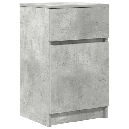 Comodino Grigio Cemento 39x35x65 cm in Legno Multistrato