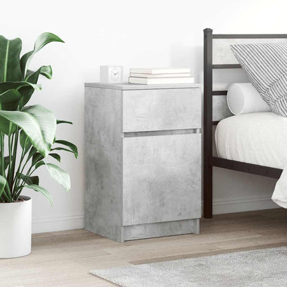 Comodini 2 pz Grigio Cemento 39x35x65 cm in Legno Multistrato
