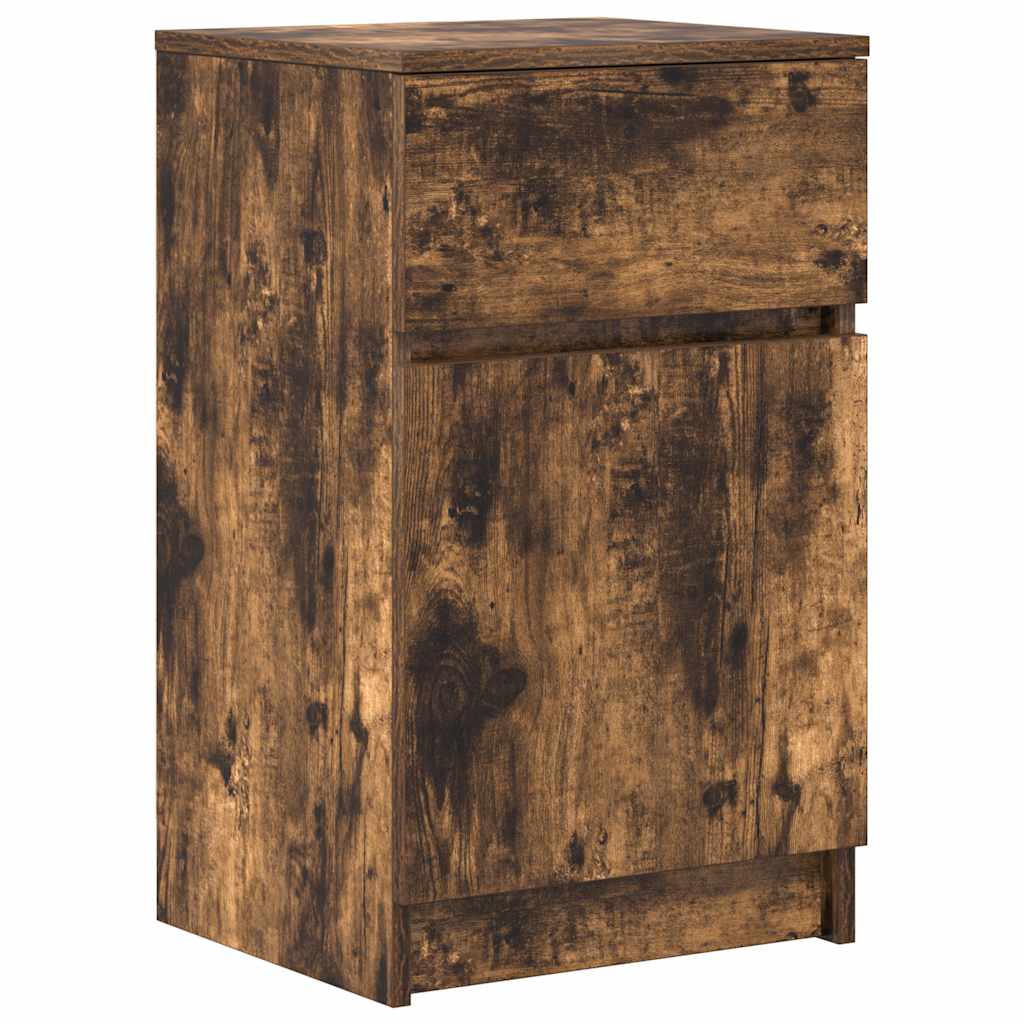 Comodino Rovere Fumo 39x35x65 cm in Legno Multistrato