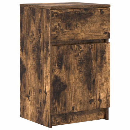 Comodino Rovere Fumo 39x35x65 cm in Legno Multistrato