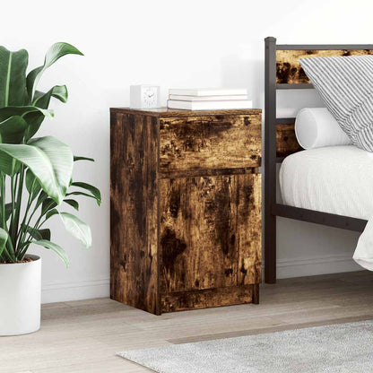 Comodini 2 pz Rovere Fumo 39x35x65 cm in Legno Multistrato