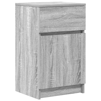 Comodino Grigio Sonoma 39x35x65 cm in Legno Multistrato