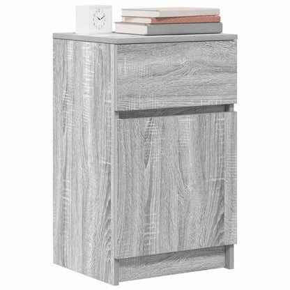Comodino Grigio Sonoma 39x35x65 cm in Legno Multistrato