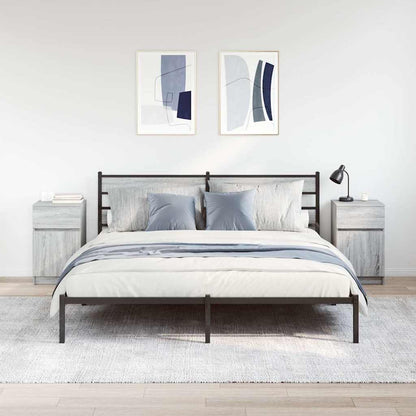Comodini 2 pz Grigio Sonoma 39x35x65 cm in Legno Multistrato
