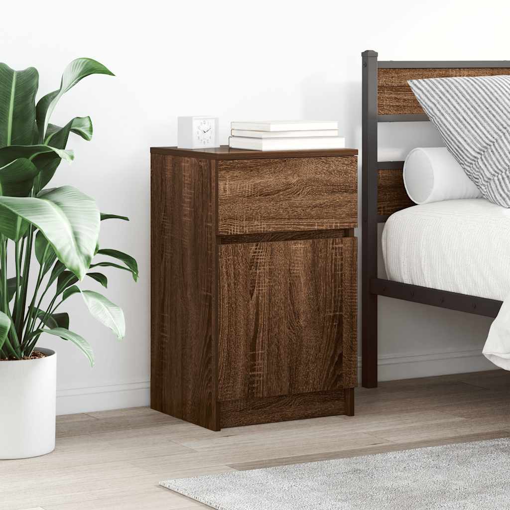 Comodino Rovere Marrone 39x35x65 cm in Legno Multistrato