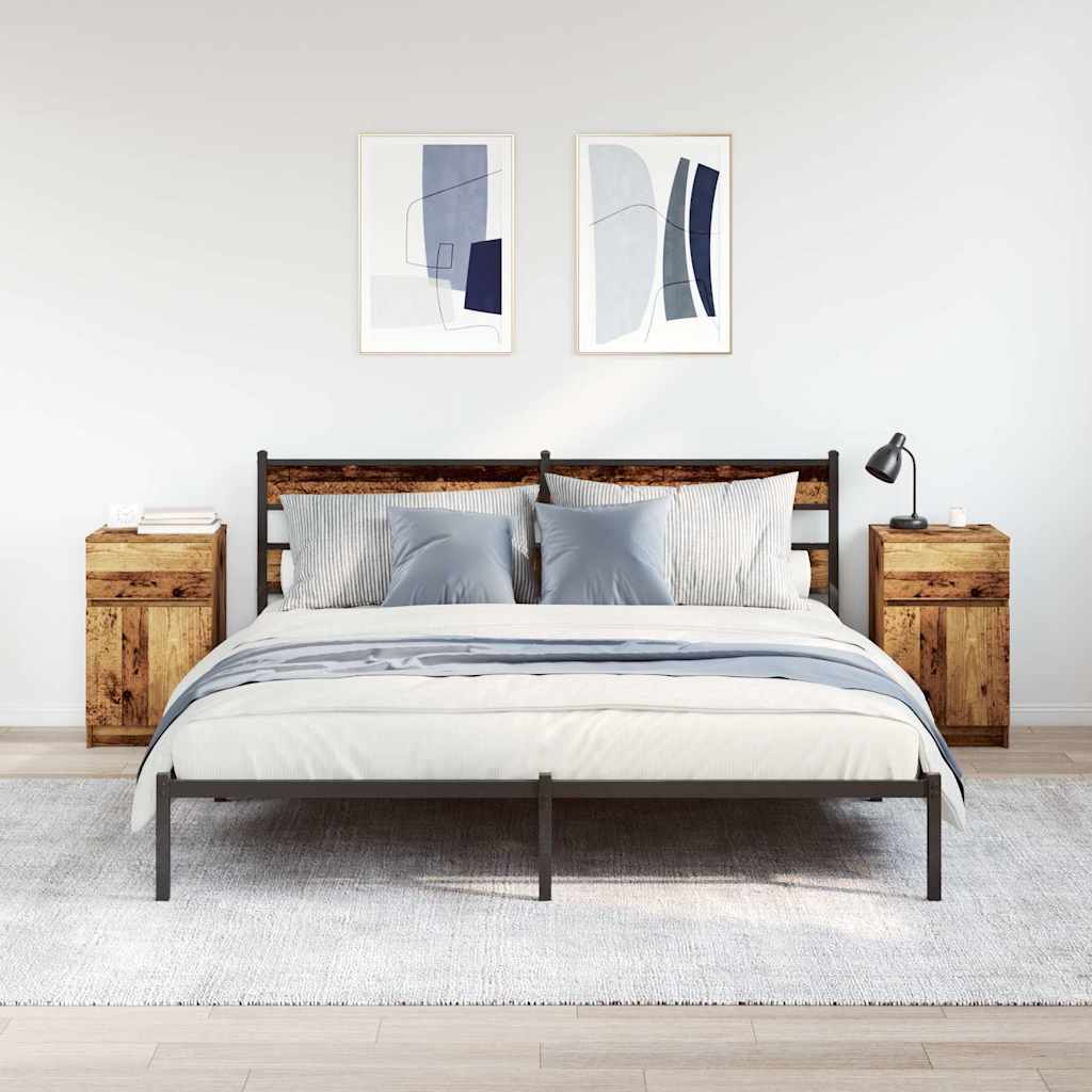 Comodini 2 pz Legno Antico 39x35x65 cm in Legno Multistrato