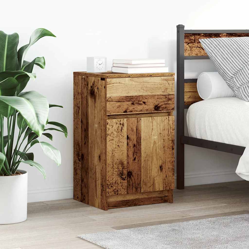 Comodini 2 pz Legno Antico 39x35x65 cm in Legno Multistrato
