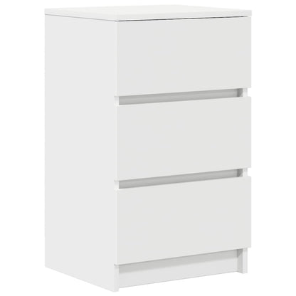 Comodino con 3 Cassetti Bianco 39x35x65 cm
