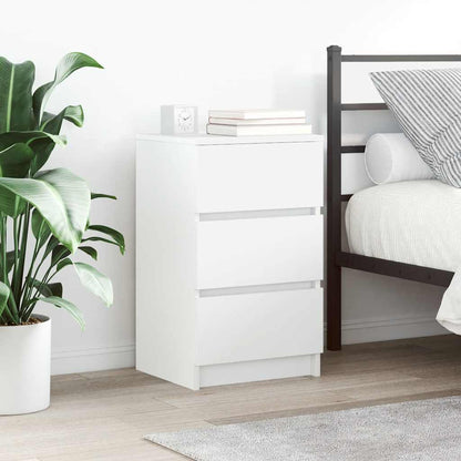 Comodini con 3 Cassetti 2 pz Bianco 39x35x65 cm