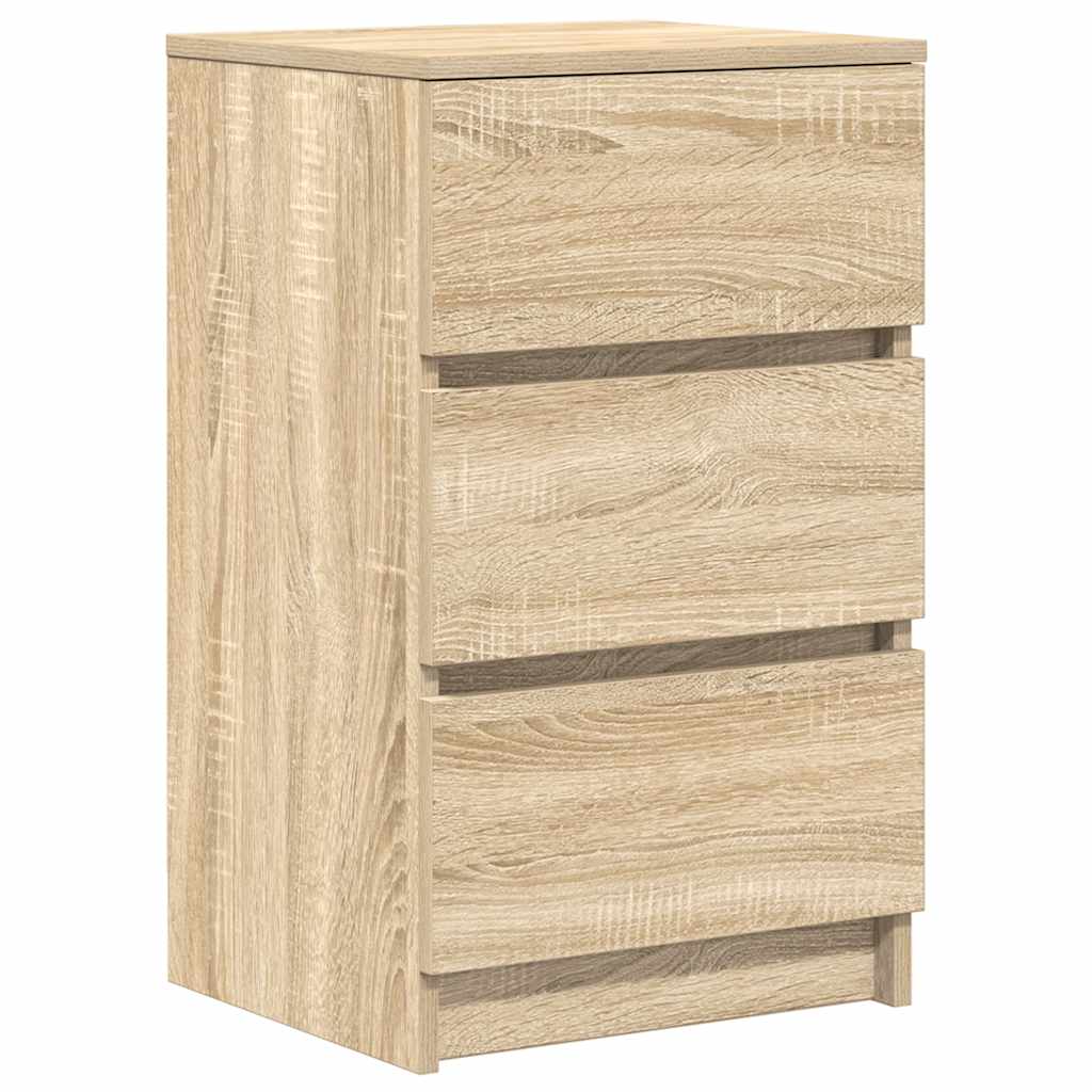 Comodino con 3 Cassetti Rovere Sonoma 39x35x65 cm