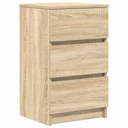 Comodino con 3 Cassetti Rovere Sonoma 39x35x65 cm