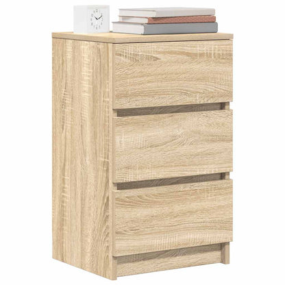 Comodino con 3 Cassetti Rovere Sonoma 39x35x65 cm