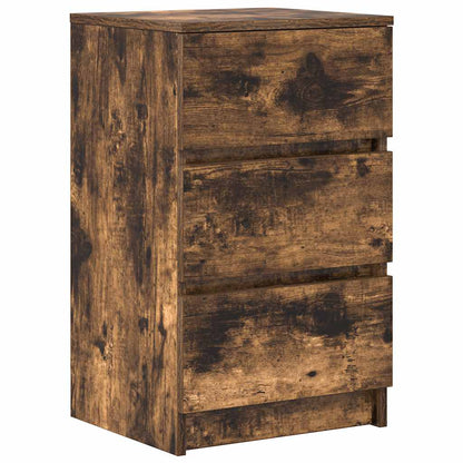 Comodino con 3 Cassetti Rovere Fumo 39x35x65 cm