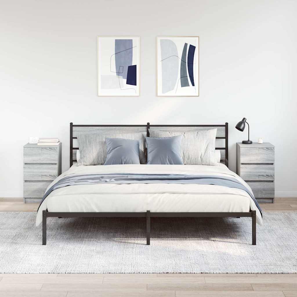 Comodini con 3 Cassetti 2 pz Grigio Sonoma 39x35x65 cm
