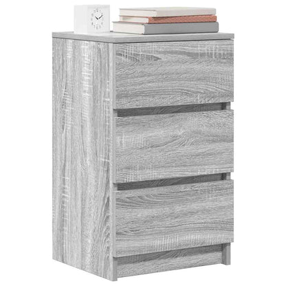 Comodini con 3 Cassetti 2 pz Grigio Sonoma 39x35x65 cm