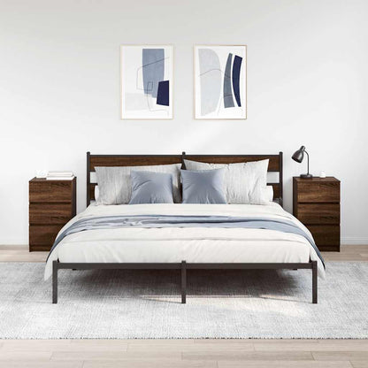 Comodini con 3 Cassetti 2 pz Rovere Marrone 39x35x65 cm