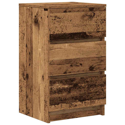 Comodino con 3 Cassetti Legno Antico 39x35x65 cm