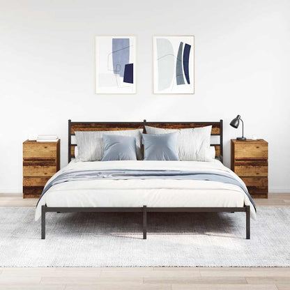 Comodini con 3 Cassetti 2 pz Legno Antico 39x35x65 cm