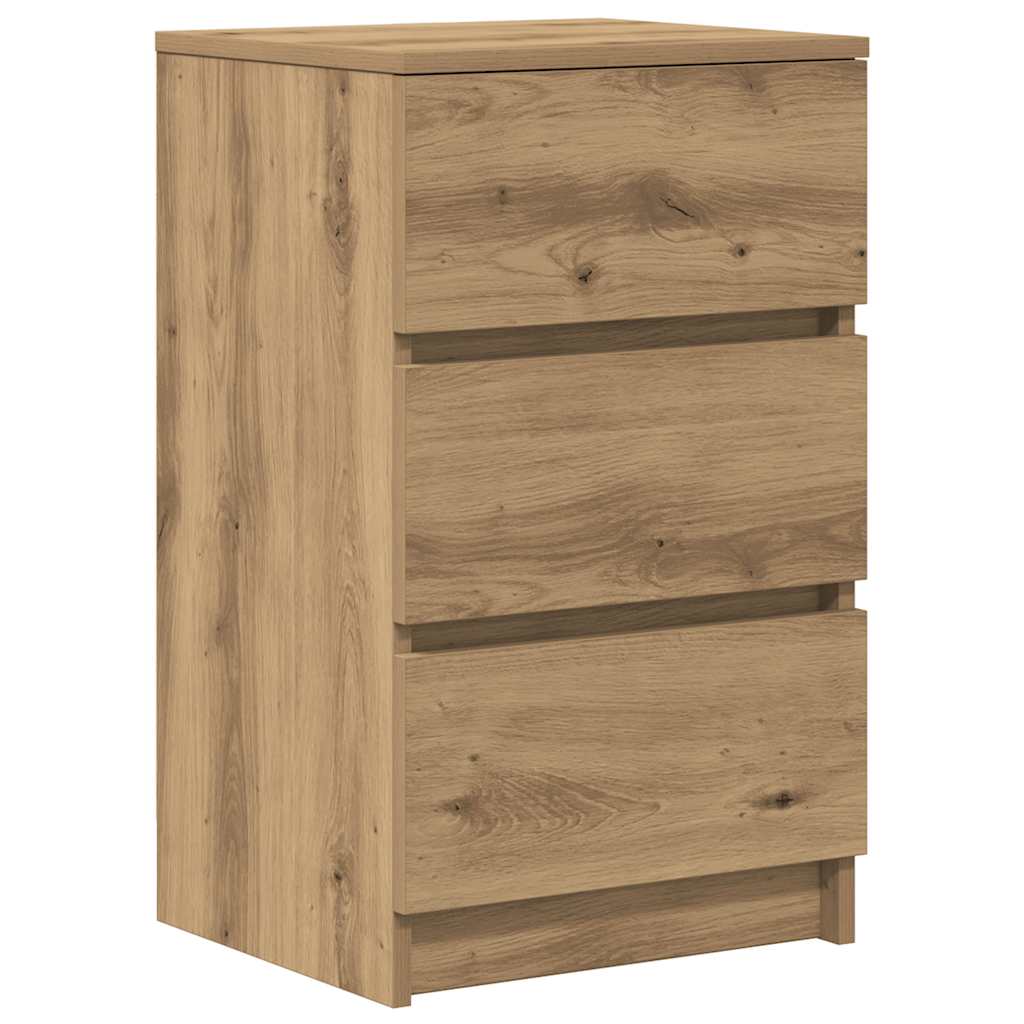 Comodino con 3 Cassetti Rovere Artigianale 39x35x65 cm
