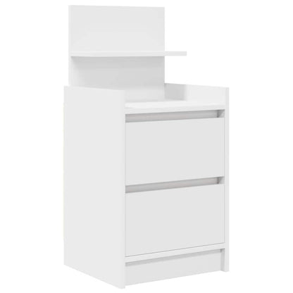 Comodino con 2 Cassetti Bianco 38x34x80 cm
