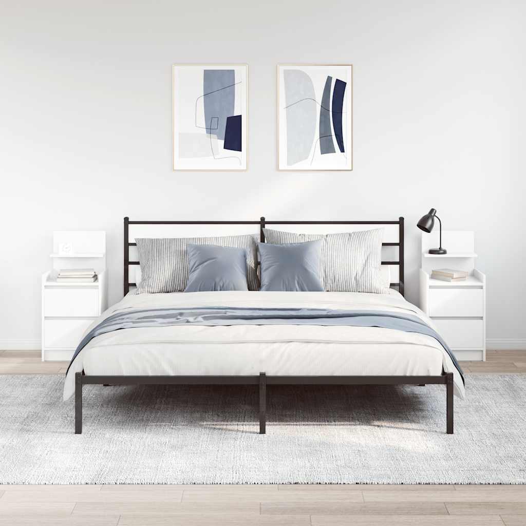 Comodini con 2 Cassetti 2 pz Bianco 38x34x80 cm