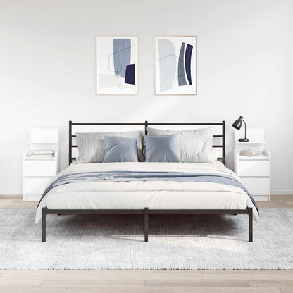 Comodini con 2 Cassetti 2 pz Bianco 38x34x80 cm
