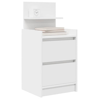Comodini con 2 Cassetti 2 pz Bianco 38x34x80 cm
