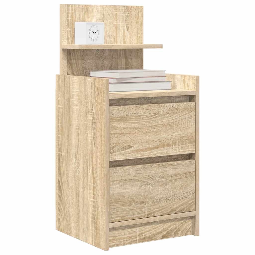 Comodino con 2 Cassetti Rovere Sonoma 38x34x80 cm