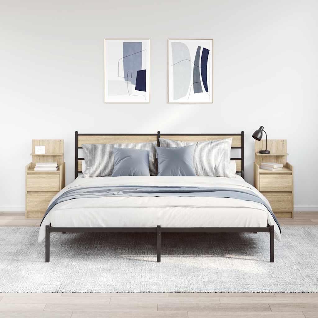 Comodini con 2 Cassetti 2 pz Rovere Sonoma 38x34x80 cm