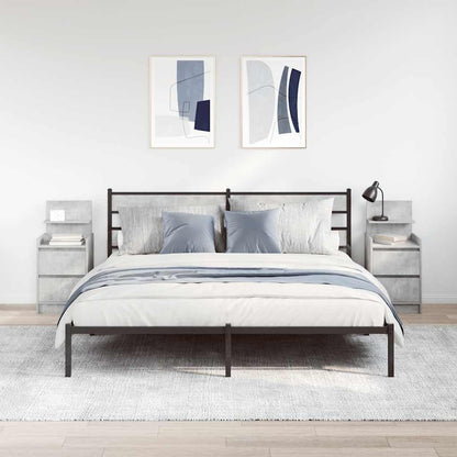 Comodini con 2 Cassetti 2 pz Grigio Cemento 38x34x80 cm