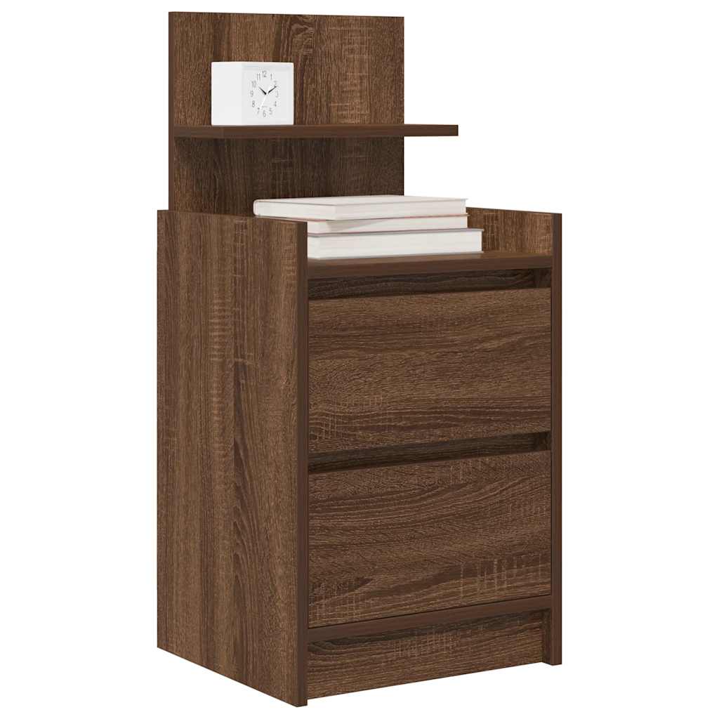 Comodini con 2 Cassetti 2 pz Rovere Marrone 38x34x80 cm