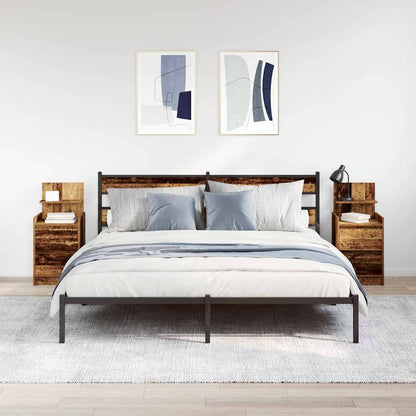 Comodini con 2 Cassetti 2 pz in Legno Antico 38x34x80 cm