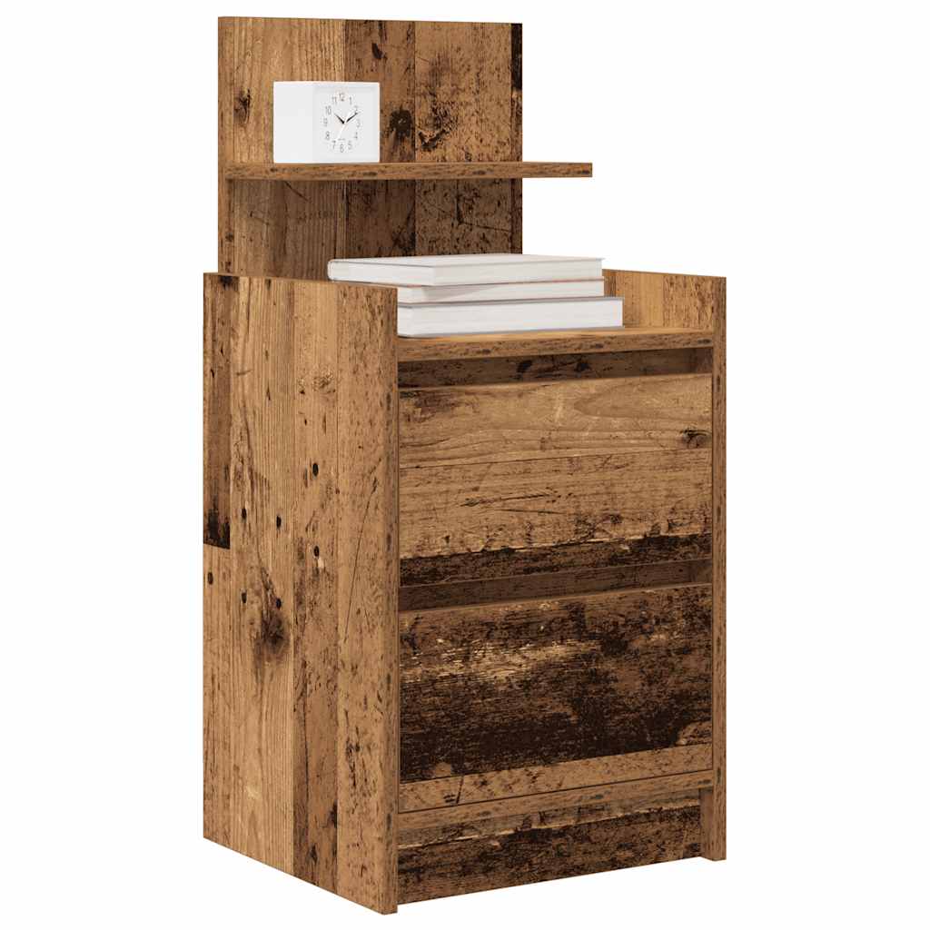 Comodini con 2 Cassetti 2 pz in Legno Antico 38x34x80 cm