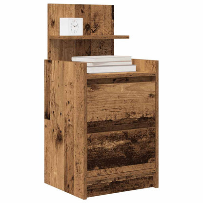 Comodini con 2 Cassetti 2 pz in Legno Antico 38x34x80 cm