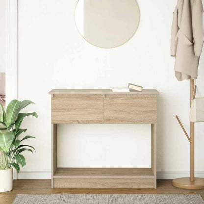 Tavolo Consolle con Cassetti Rovere Sonoma 85,5x38,5x74,5 cm