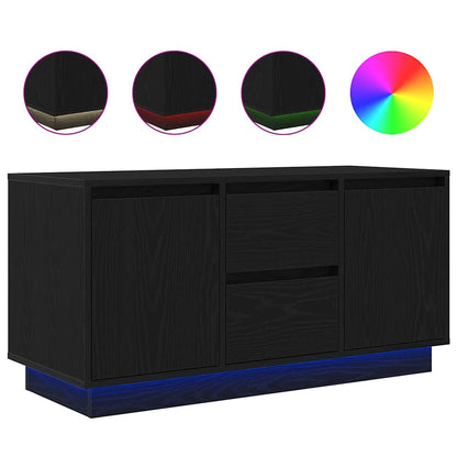 Mobile Porta TV con Luci LED Rovere Nero 100x41x50 cm