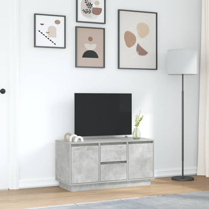 Mobile Porta TV con Luci LED Grigio Cemento 100x41x50 cm
