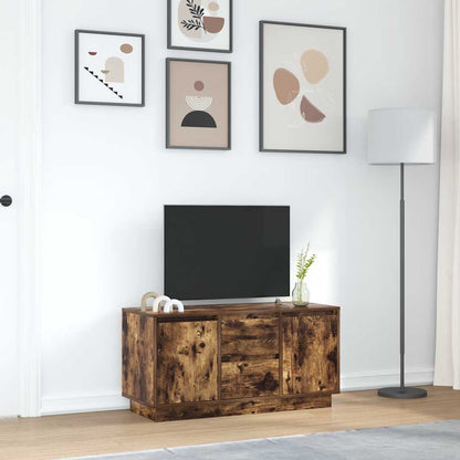 Mobile Porta TV con Luci LED Rovere Fumo 100x41x50 cm