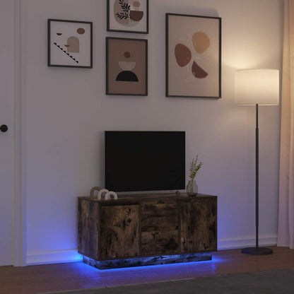 Mobile Porta TV con Luci LED Rovere Fumo 100x41x50 cm