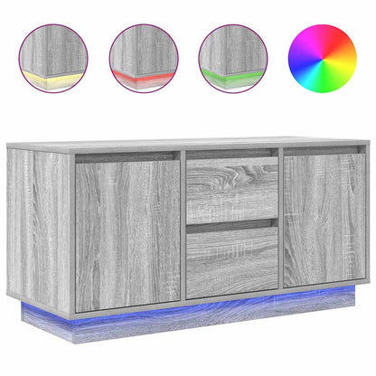 Mobile Porta TV con Luci LED Grigio Sonoma 100x41x50 cm