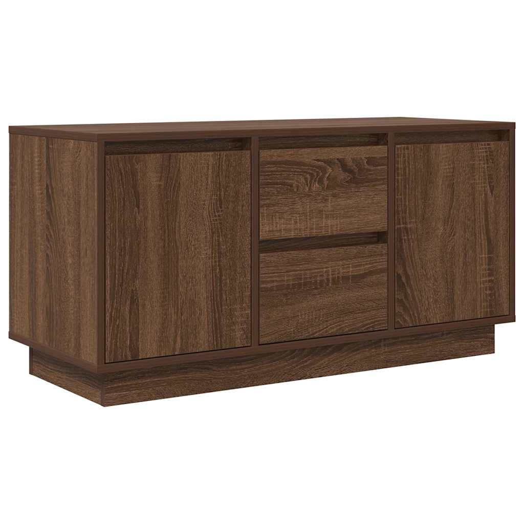 Mobile Porta TV con Luci LED Rovere Marrone 100x41x50 cm
