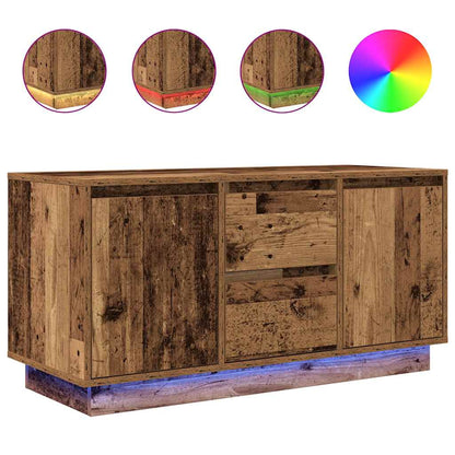 Mobile Porta TV con Luci LED Legno Antico 100x41x50 cm