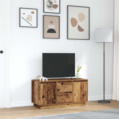 Mobile Porta TV con Luci LED Legno Antico 100x41x50 cm