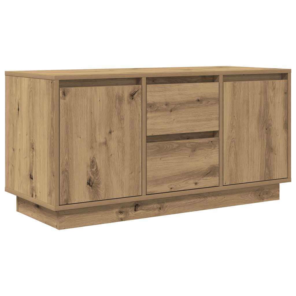 Mobile Porta TV con Luci LED Rovere Artigianale 100x41x50 cm