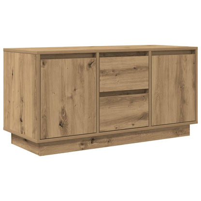 Mobile Porta TV con Luci LED Rovere Artigianale 100x41x50 cm