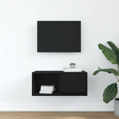 Mobile Porta TV Rovere Nero 60x31x25,5 cm in Legno Multistrato