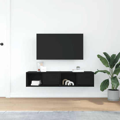 Mobili TV 2 pz Rovere Nero 60x31x25,5 cm in Legno Multistrato