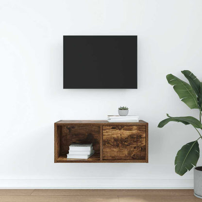 Mobile Porta TV Rovere Fumo 60x31x25,5 cm in Legno Multistrato